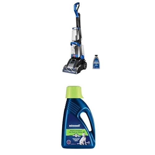 Bundle of BISSELL PowerWash Compact, Carpet Cleaner for Stains & Odours, 600W, Corded,76 dBa, 4055E + Bissell Wash & Protect Pet Carpet Cleaner Solution, Upholstery Shampoo1.5 L, 1087N