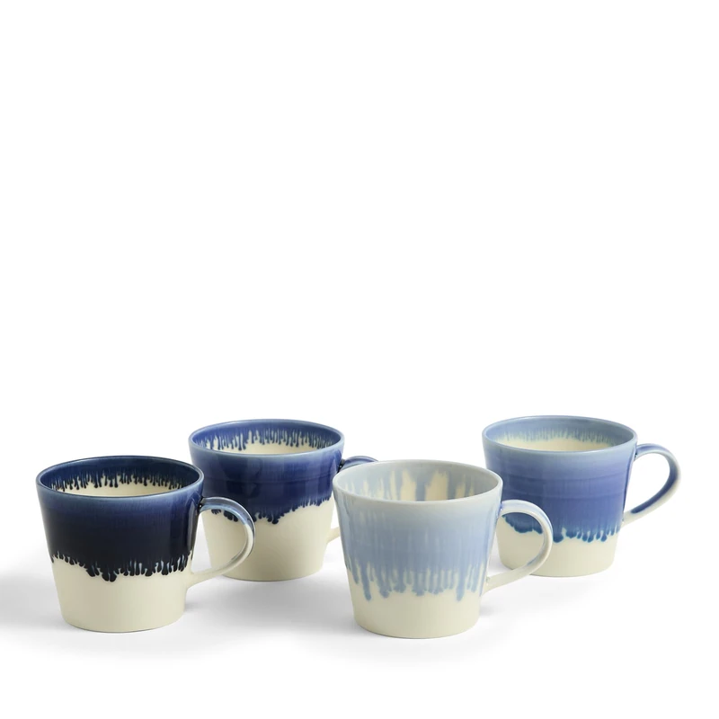 Royal Doulton 1815 Pacific Glaze Mug 400ml 13.5oz Blue Set of 4