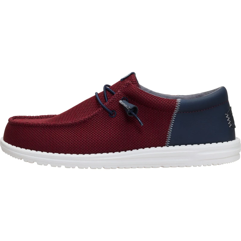 HEYDUDE Men's Wally Funk Craft Mesh Loafers, Burgundy/Navy, 40 EU
