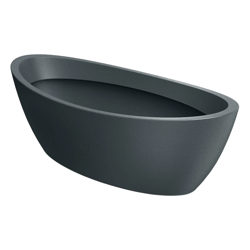 Well Home Rotomolding Planter Aria Oval Graphite 60x28x20