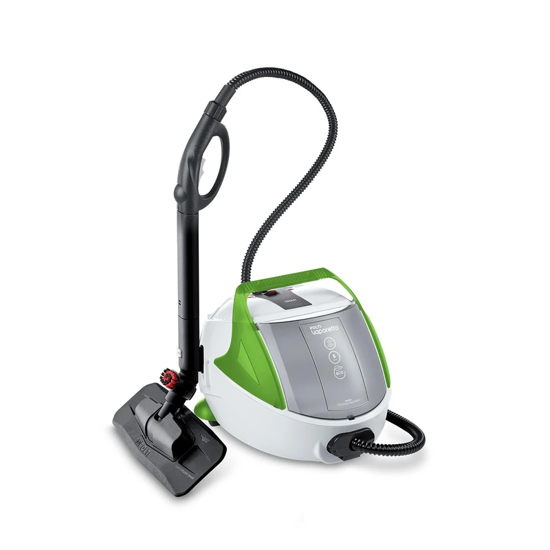 Polti Vaporetto Pro 8X Eco Plus, Steam Cleaner with Boiler, 5 Bar Pressure, Max Power 1900 W, 10 Accessories Included, Eco Function, White and Green