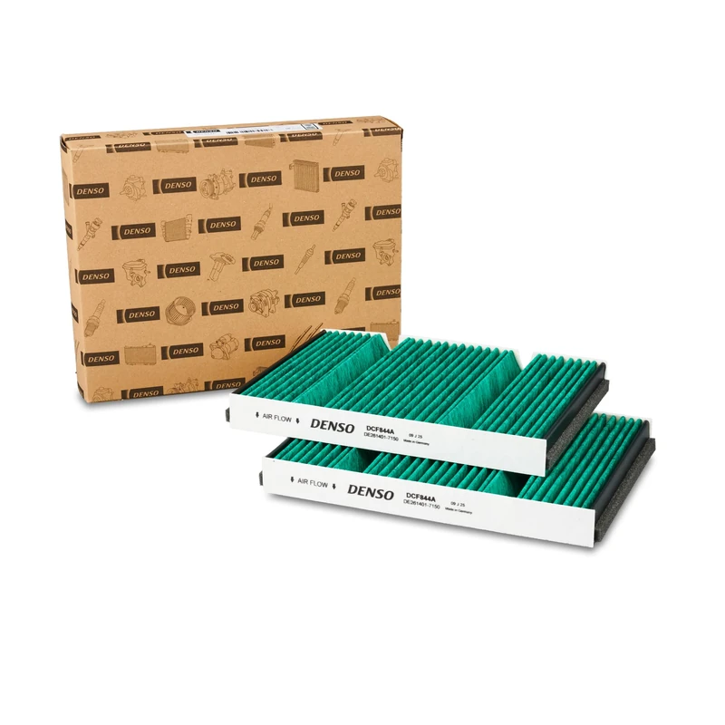 DENSO ClearAir+ Cabin Air Filter (Part Number DCF844A) 5-Layer Filtering with Antibacterial Protection Removes up to 99% of All Bacteria and Viruses - Image 1