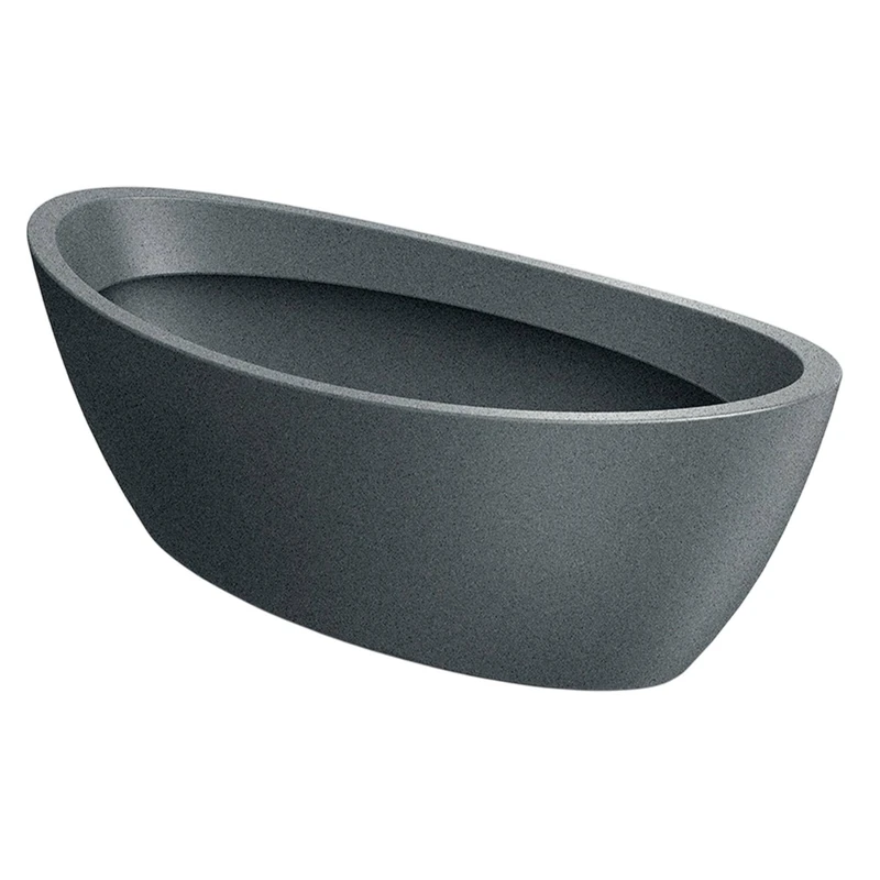 Well Home Rotomolding Planter Aria Oval Granite 60x28x20
