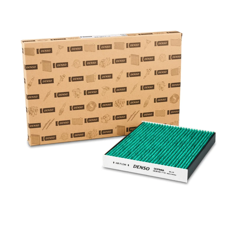 DENSO ClearAir+ Cabin Air Filter (Part Number DCF840A) 5-Layer Filtering with Antibacterial Protection Removes up to 99% of All Bacteria and Viruses
