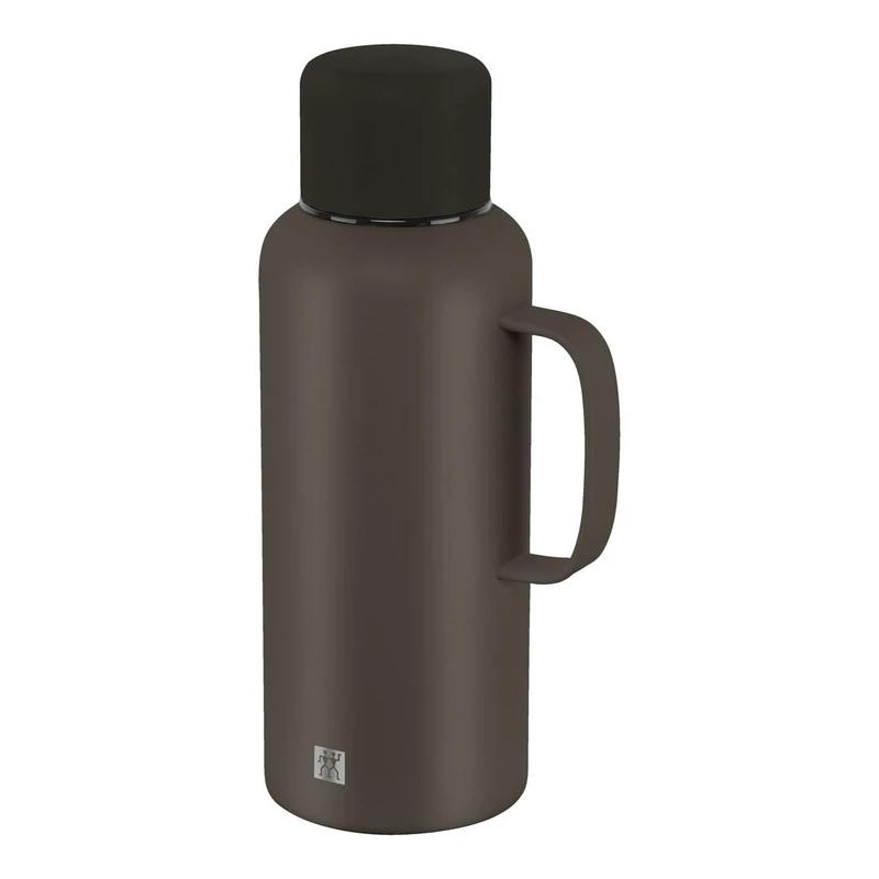ZWILLING Thermo Plus Thermos Flask 1.2 L, Hot/Cold for up to 24 Hours, Double-Walled, Stainless Steel Thermos Flask, Leak-Proof, Dishwasher Safe, Non-Slip Base, Chocolate