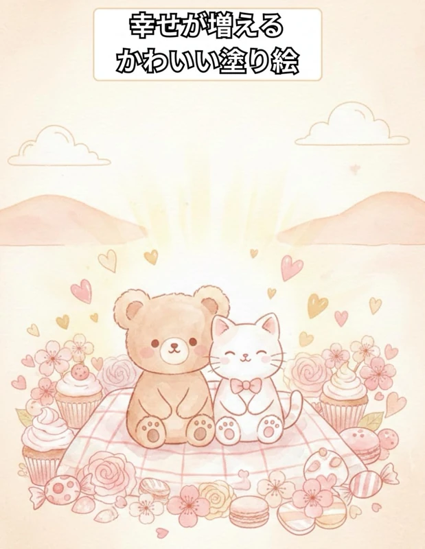 幸せが増えるかわいい塗り絵: 初心者OK - Image 1