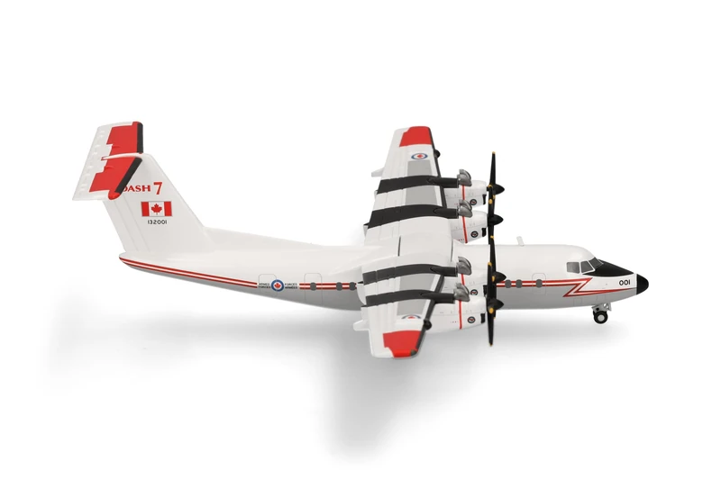 Herpa airplane model Canadian Armed Forces De Havilland Canada CC-132 - Squadron detachment, CFB Lahr, Germany, on a scale of 1:200, metal miniature with pedastal, model building, collectors edition