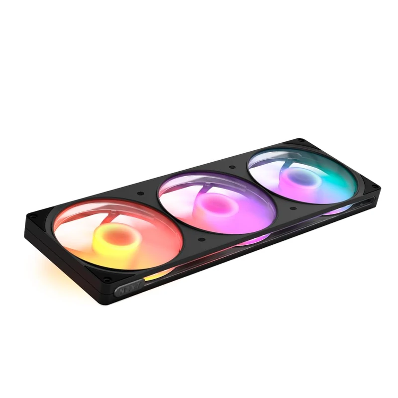 NZXT F420 RGB Single-Frame Fan - 3x 140mm PWM PC Case Fans - Vibrant RGB Lighting - Fluid Dynamic Bearing CAM Compatible - Black