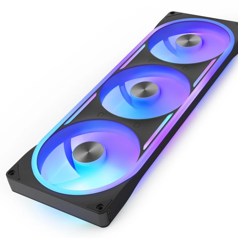 NZXT F420U Ultra RGB Single-Frame Fan - 3x 140mm PWM PC Case Fans - Multi-Zone RGB - Whisper-Quiet - Fluid Dynamic Bearing - NZXT CAM Compatible - Black - Image 1