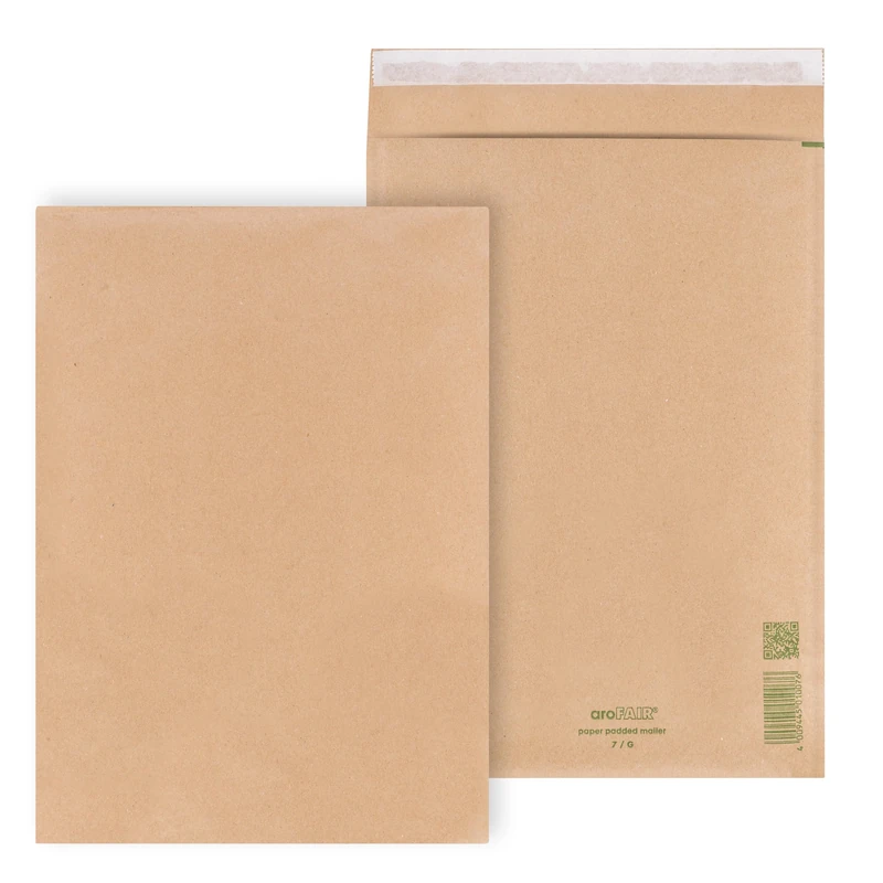 ÖKI 100 x 220 x 345 mm (Inner Size) - Padded A4 Recycled Paper Postal Envelopes FSC Certified Plastic Free Self Adhesive - Document Mailing Envelope Brown - Image 1