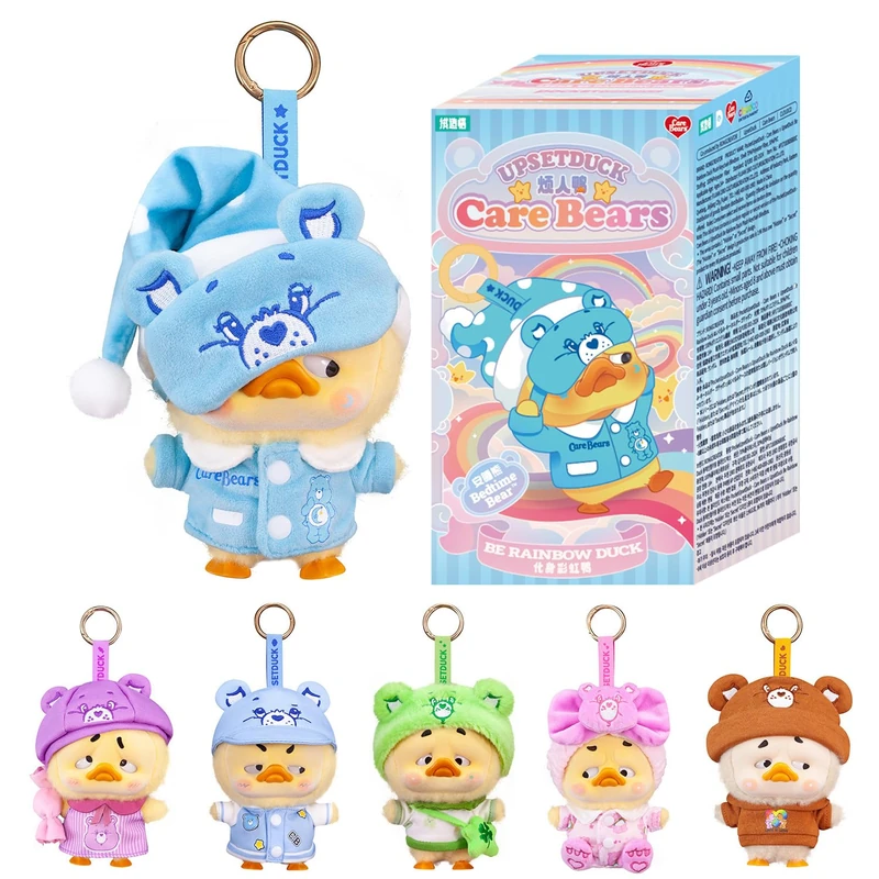 Upsetduck Care Bears Be Rainbow with Pendant - 6 to Collect (+1 Secret) - Various Styles - Angry Duck Plush Figurine - Original Gift Idea - Official Product - 14 Years