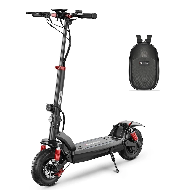 iScooter Electric Scooter for Adults, 11" Off-Road Pneumatic Tires, 60KM Range, 840WH Battery, 500W Motor, Foldable E Scooter, Dual Brakes Dual Suspension, 3 Speed Modes NFC Start Waterproof Bag