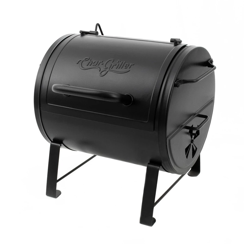 Char-Griller E82424 Portable Charcoal BBQ Grill & Smoker Side Fire Box Attachment – 250 Sq. In. Cooking Space, EasyDump Ash Pan, Dual Adjustable Dampers, Black
