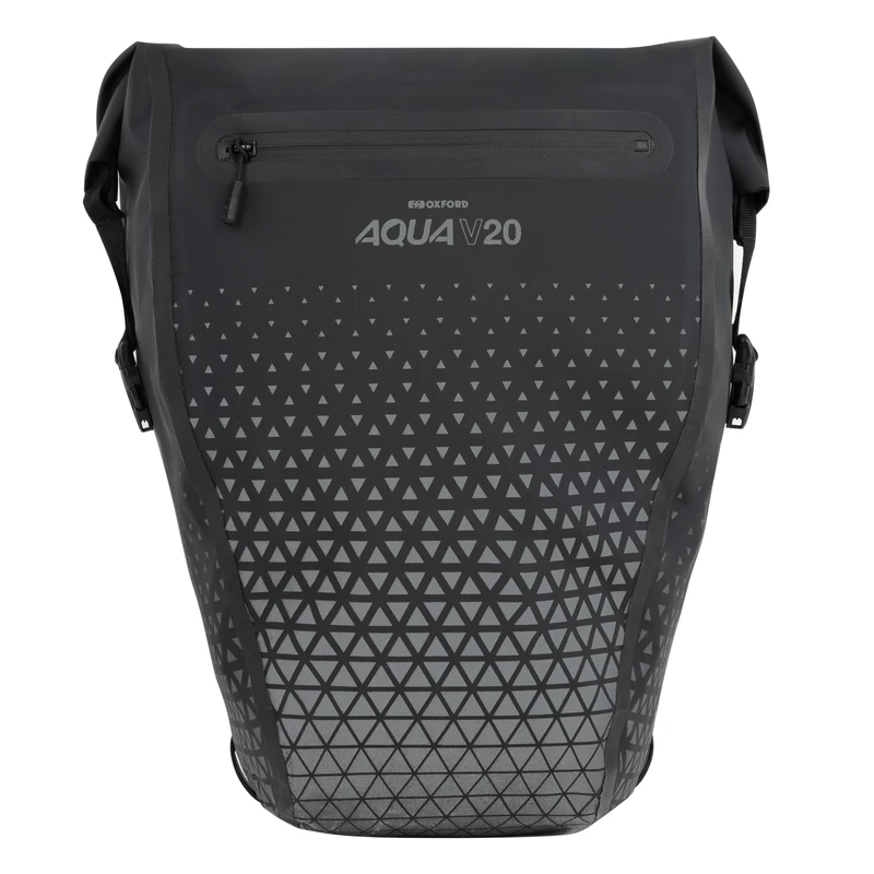 Oxford Aqua V 20 Single Quick Release Pannier Bag OL1111 | Waterproof Rear Seat Trunk Bag for Cycling Bicycling Traveling Riding Bicycle Luggage, Black