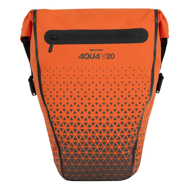 Oxford Aqua V 20 Single Quick Release Pannier Bag OL1112 | Waterproof Rear Seat Trunk Bag for Cycling Bicycling Traveling Riding Bicycle Luggage, Orange