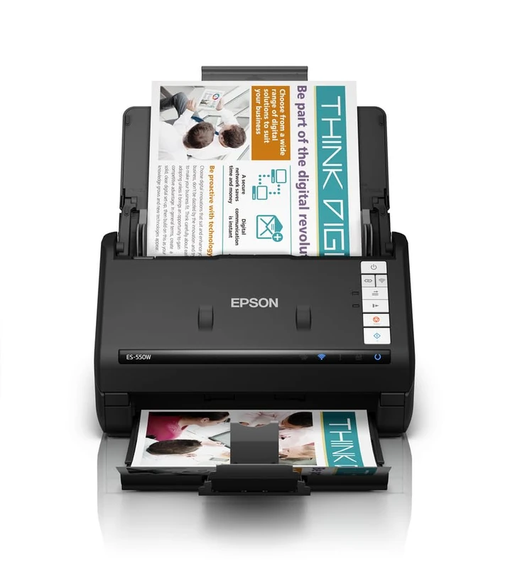 Epson ES-550W Wi-Fi and USB 3.0, High-speed (45ppm), Up to A4 (27-413 GSM), 50 Page Auto Feed Colour Scanner with OCR Software
