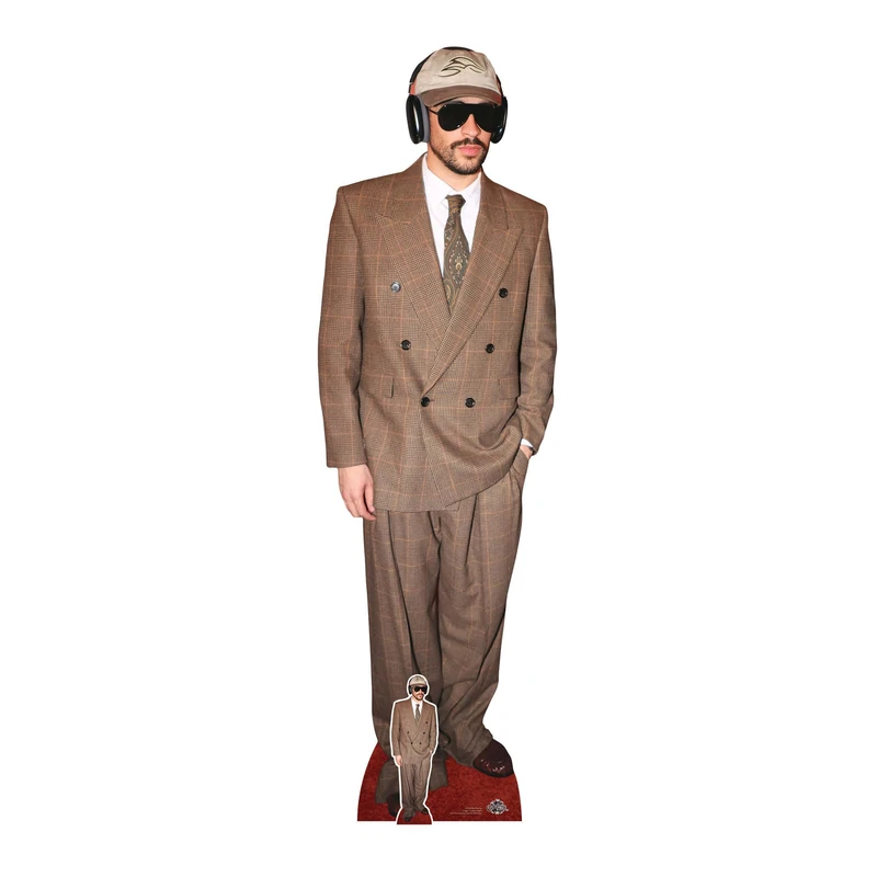 Star Cutouts CS1282 Bad Bunny Cardboard Cutout Height 183cm With Mini Music Cutout