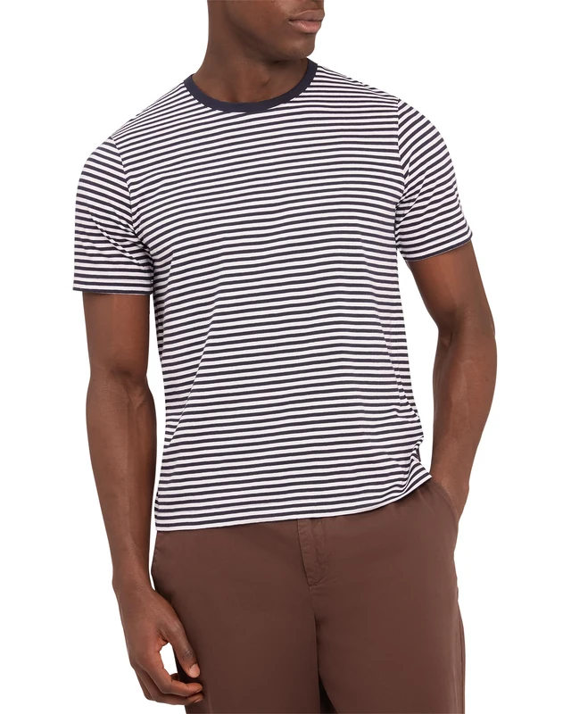 Ted Baker London boxiist-Cotton Stripe t-Shirt, Navy - Image 1