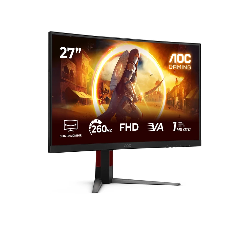 AOC Gaming MOnitor C27G4Z2 27 inch FHD Curved, 260Hz, Fast VA Panel, 0.3ms MPRT, Adaptive Sync, HDR10, FreeSync Premium, Height Adjustment, (1920x1080 HDMI 2x 2.0 DP 1x 1.4) Black - Image 1