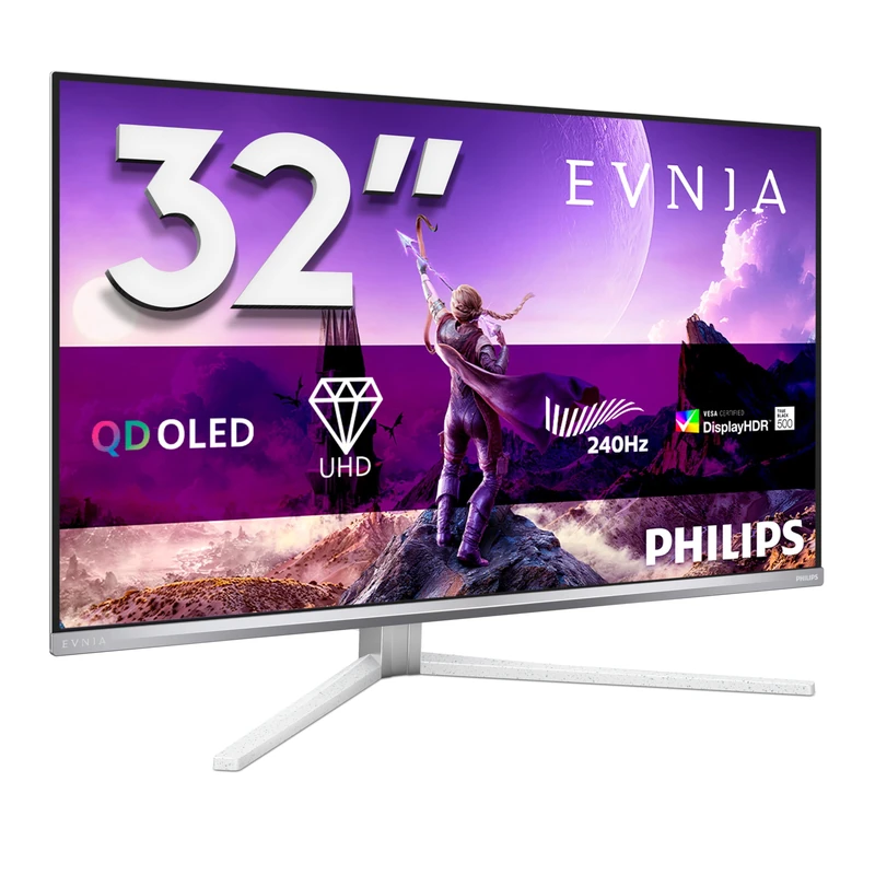 Philips Evnia 8000 32M2N8900P/00 computer monitor 80 cm (31.5") 3840 x 2160 pixels 4K Ultra HD QD-OLED White: