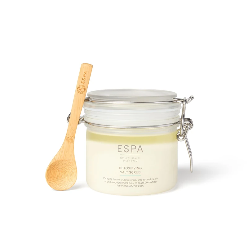 ESPA Detoxifying Salt Scrub 500g | Natural Sea Salt Exfoliating Body Scrub with Sweet Almond Oil, Grapefruit & Eucalyptus for Smoother, Hydrated, Revitalised Skin