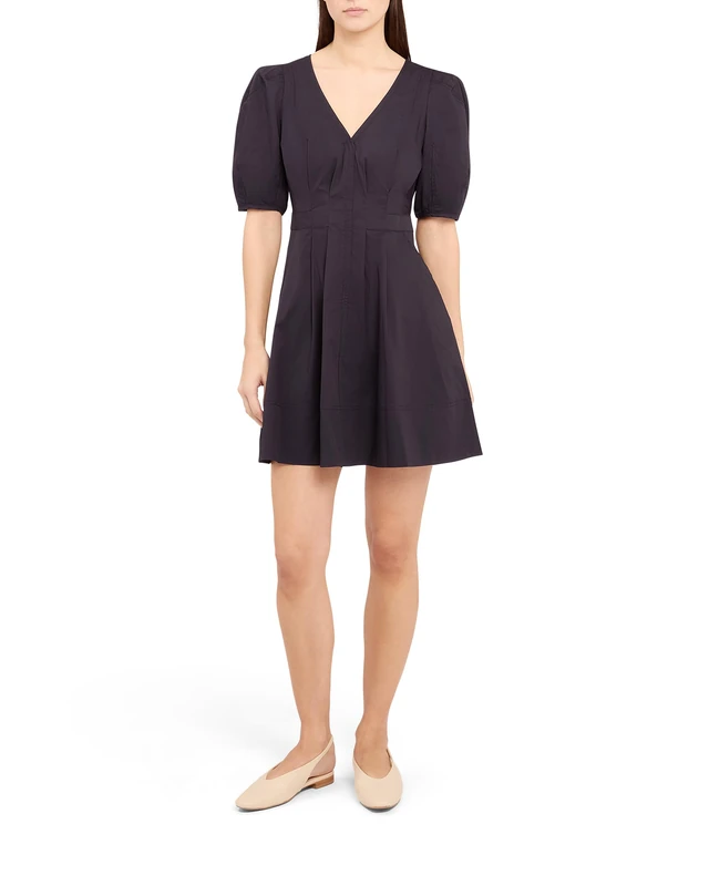 Ted Baker London UVITA-Puff Sleeve v Neck Mini Dress, Navy