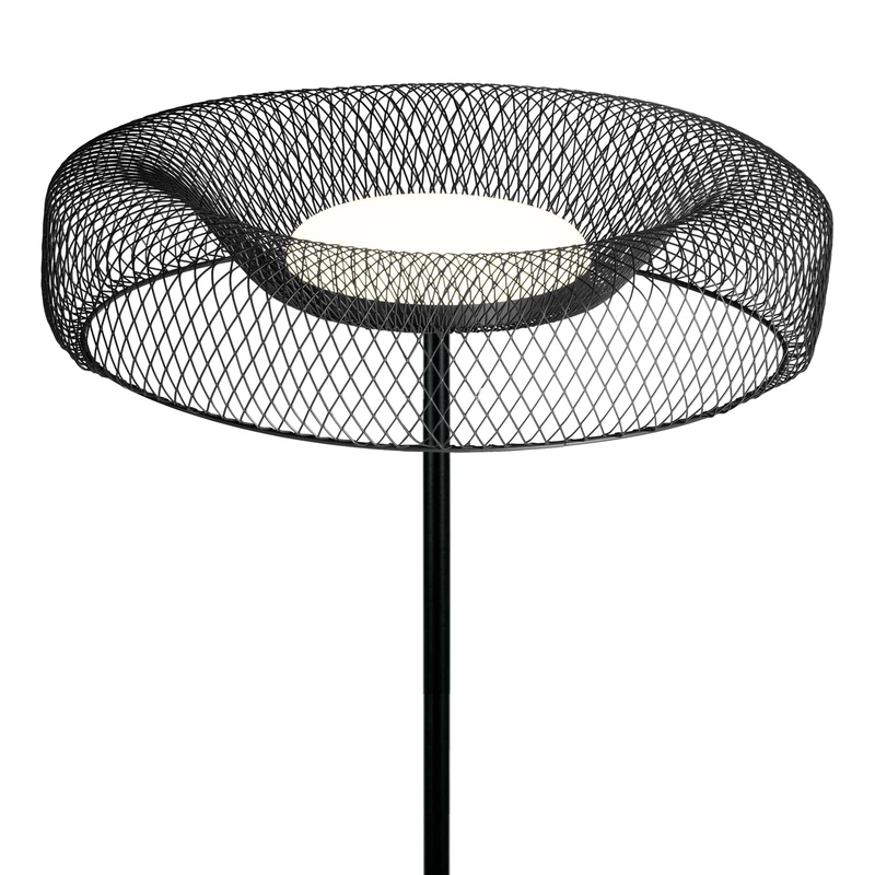 OSRAM Decor Mesh Floor Floor lamp, Black Metal mesh, 18.5W LED Integrated, 1200lm, 3000K, Textile Cable
