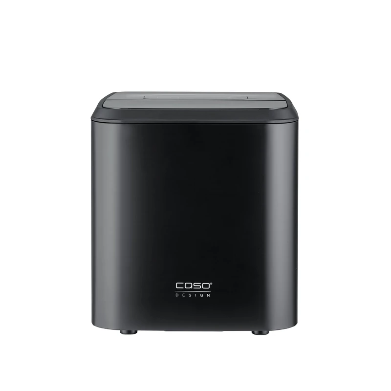 CASO Design Clear Ice Advanced Ice Maker, Compressor Ice Cube Maker, Ice Machine for Matte or Slow Melting Clear Cubes, Ready in 8-12 Mins, Quiet 48 dB, Large 1.5 L Water Tank, Self Cleaning, Black