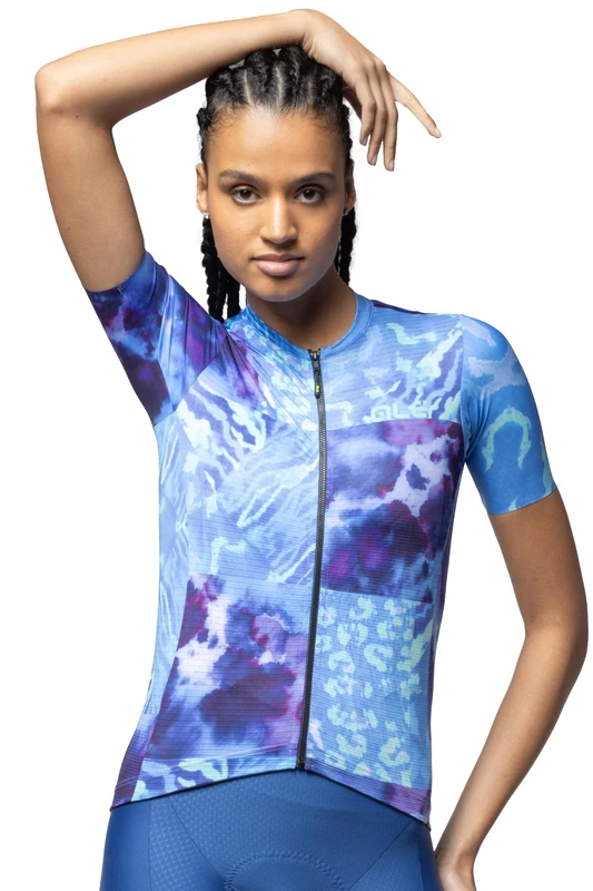 Alé Cycling Women's Pragma Linfa Short Sleeve Cycling Jersey, Blue Combo, M