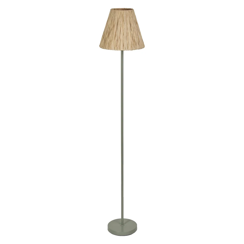 OSRAM Green-Brown Decor Raffia Floor luminaire Made of Bast and Metal, E27, 1600 mm Height, lampshade Made of Recycled Material, Sustainable Thanks to Replaceable Light Source, Simple Installation
