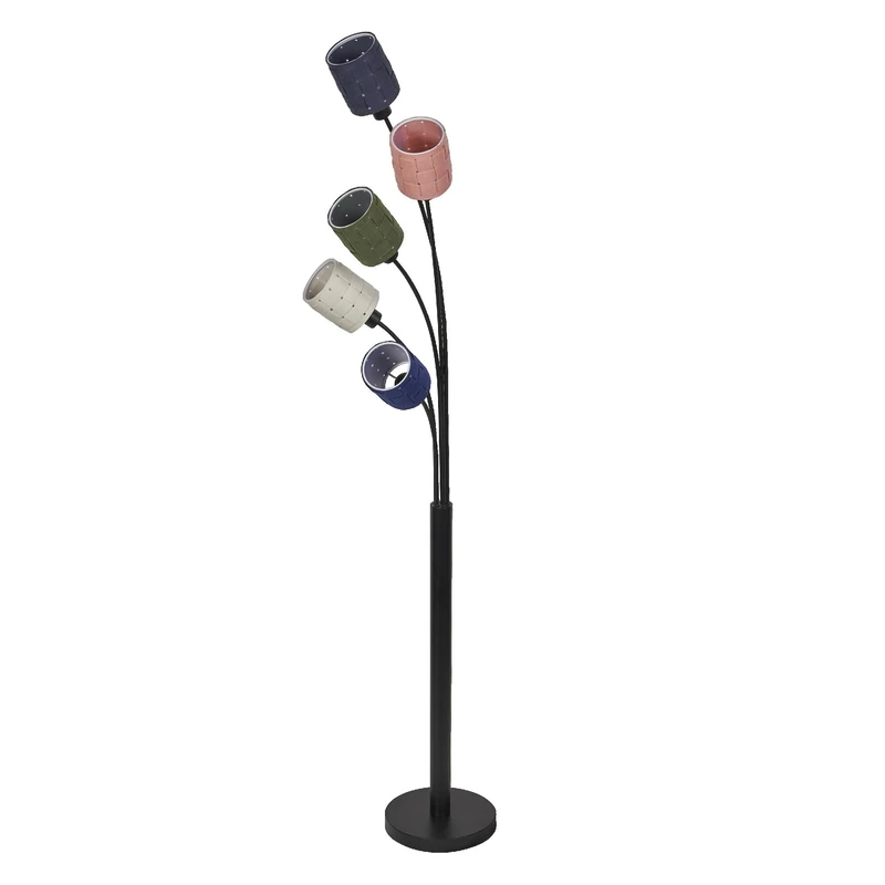 OSRAM 5-Flame Decor Felt Weaving Cans Felt and Metal Floor luminaire, E14, 1730 mm Height, Warm Lighting Thanks to Woven lampshade, Sustainable Due to Replaceable Light Source, Simple Installation