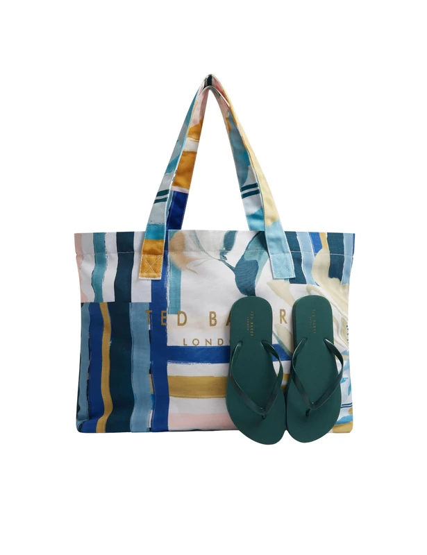 Ted Baker london shelyss-printed canvas shopper and f, green
