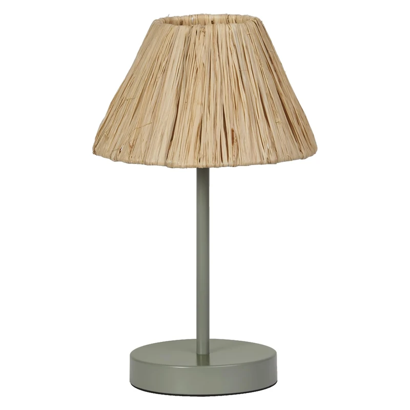 OSRAM Green-Brown Decor Raffia Table luminaire Made of Bast and Metal, E27, 200 mm Diameter, lampshade Made of Recycled Material, Sustainable Thanks to Replaceable Light Source, Simple Installation