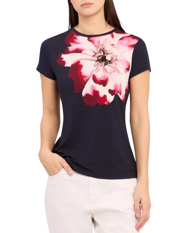 Ted Baker London louannt-Floral Print t Shirt, Navy