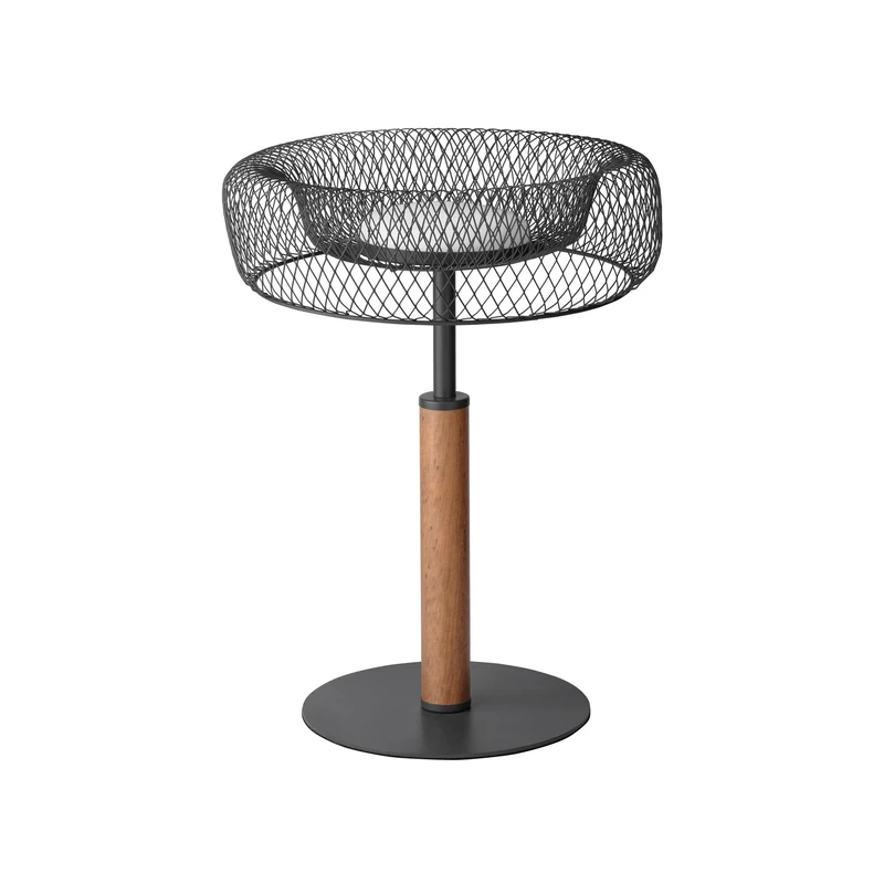 OSRAM Decor Mesh Table LED Table lamp, Black Metal mesh, Rubberwood, 10W, 640lm, 3000K, 300mm