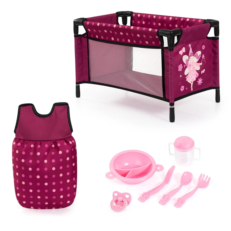 Bayer Design 61767AB Doll bed, sleeping bag and accessories - play set for dolls - for girls and boys, 3+ age