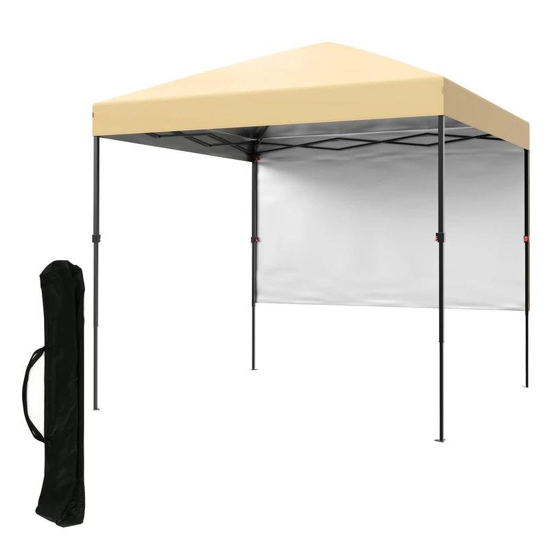 2.5 x 2.5 m Folding Gazebo, Waterproof and UV-Resistant Outdoor Tent with 3-Way Height Adjustable Metal Frame, Roof with Side Curtains, for Outdoor Activities - Image 1