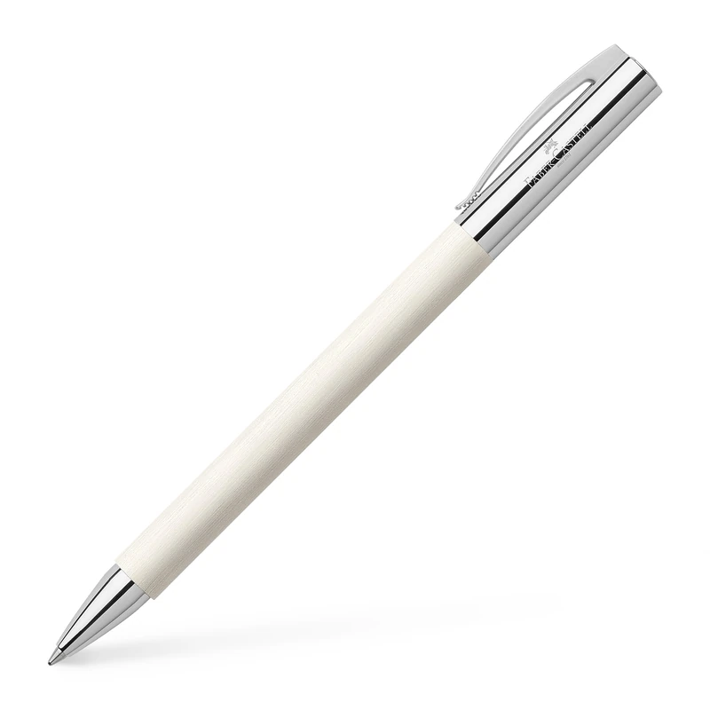 Faber-Castell Ambition 147175 Ballpoint Pen Stainless Resin Twist Ballpoint Pen B Cinematic White