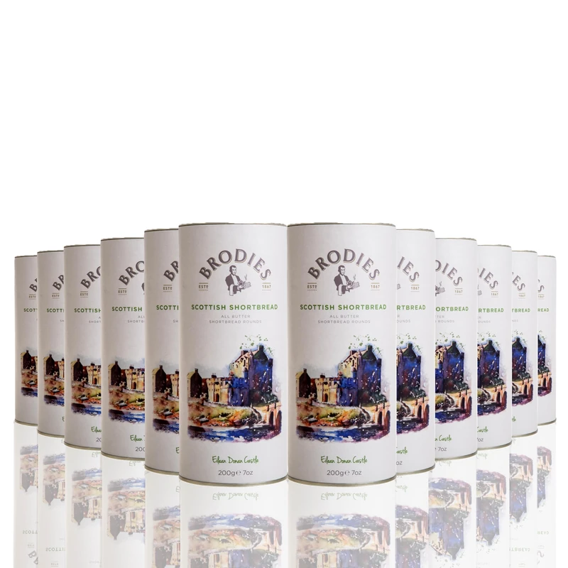 Brodies Scottish Shortbread Drum - 12 Drums of 200g Scottish All Butter Shorbread. Perfect for gifting and best served with a cup of Brodies coffee or tea. - Image 1