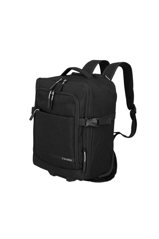 Travelite Kick Off Backpack, Laptop Compartment 15.6 Inches, Hand Luggage Backpack with Wheels and Telescopic Rod, Versatile Travel Backpack, 30 x 40 x 20/23 cm, 24/28 L
