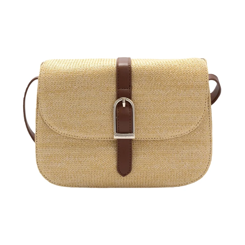 Fiorelli Women's Etta Flap Crossbody Bag, Stylish Shoulder Handbag with Adjustable Straps & Buckle Detailing, Straw & Teak Faux Leather - Image 1