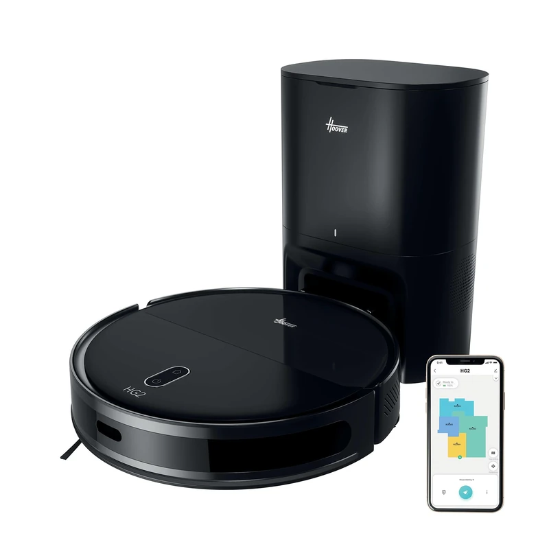 Hoover HG2 Hydro Pro Robot Vacuum Cleaner and Mop, Ultra-Slim Design, 5000Pa Powerful Suction, Under Furniture Cleaning, Laser Navigation, Up to 160 Min Runtime, Self Emptying Station - Image 1