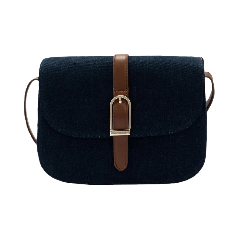 Fiorelli Women's Etta Flap Crossbody Bag, Stylish Shoulder Handbag with Adjustable Straps & Buckle Detailing, Denim - Image 1