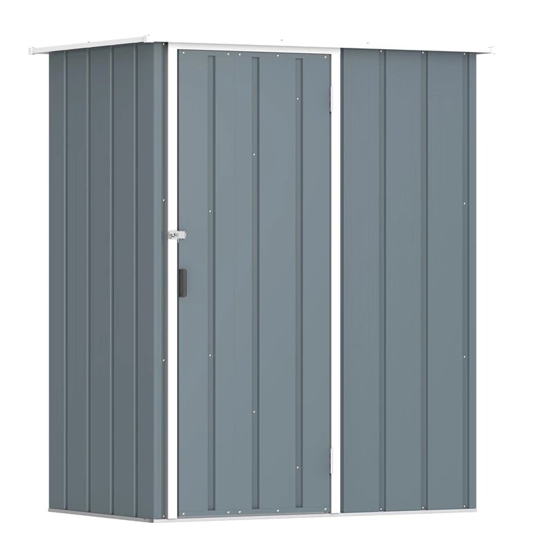 Duramax Easy-Store 5x3 Metal Garden Storage Shed (1.39 m²), Hot-Dipped Galvanized Steel Outdoor Cabinet, Lockable Outdoor Storage Cabinet, Maintenance-Free Metal Vertical Tool Shed, Blue Grey