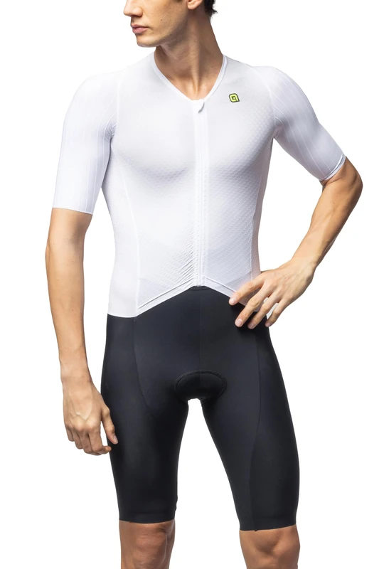Alé Cycling Men's Triathlon Eagle Short Sleeve Tri Suit, White, XXL