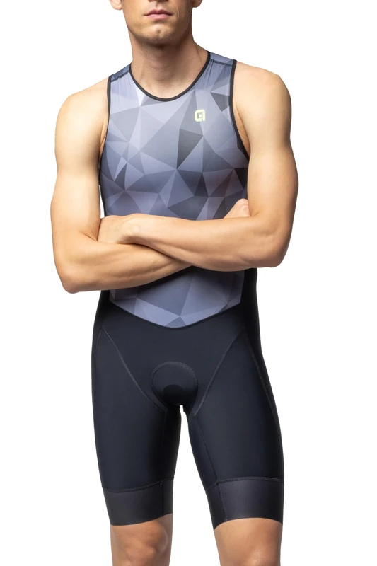 Alé Cycling Men's Triathlon Triple Sleeveless Tri Suit, Grey, M