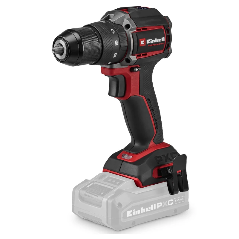 Einhell Professional Cordless Combi Drill 18V, Power X-Change, Brushless, 50Nm, 20 Torque Settings, Anti-Kickback, 13mm Drill Chuck, 2 Speed Gear Box, Without Battery TP-CD 18/50-C Li-i BL - Solo
