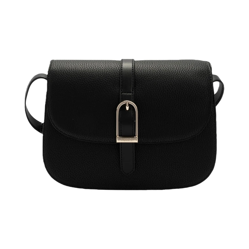 Fiorelli Women's Etta Flap Crossbody Bag, Stylish Shoulder Handbag with Adjustable Straps & Buckle Detailing, Faux Leather, Black