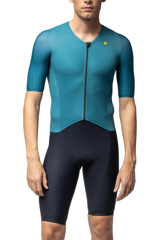 Alé Cycling Men's Triathlon Eagle Short Sleeve Tri Suit, Green, M