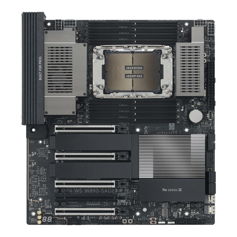 ASUS Pro WS W890-SAGE Intel? W890 (LGA 4710-2) CEB Workstation Motherboard, PCIe 5.0 x16, M.2, SlimSAS, 10Gb+2.5Gb LAN, Ready for IPMI Expansion Card, 12+(2+2)+1+2 Stages, USB4?, USB 20Gbps Type-C
